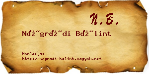 Nógrádi Bálint névjegykártya